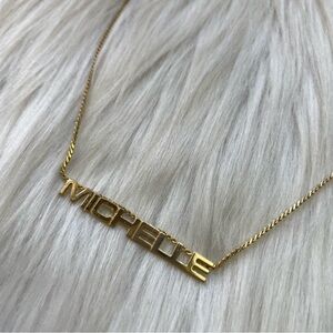 Michelle bar gold tone necklace